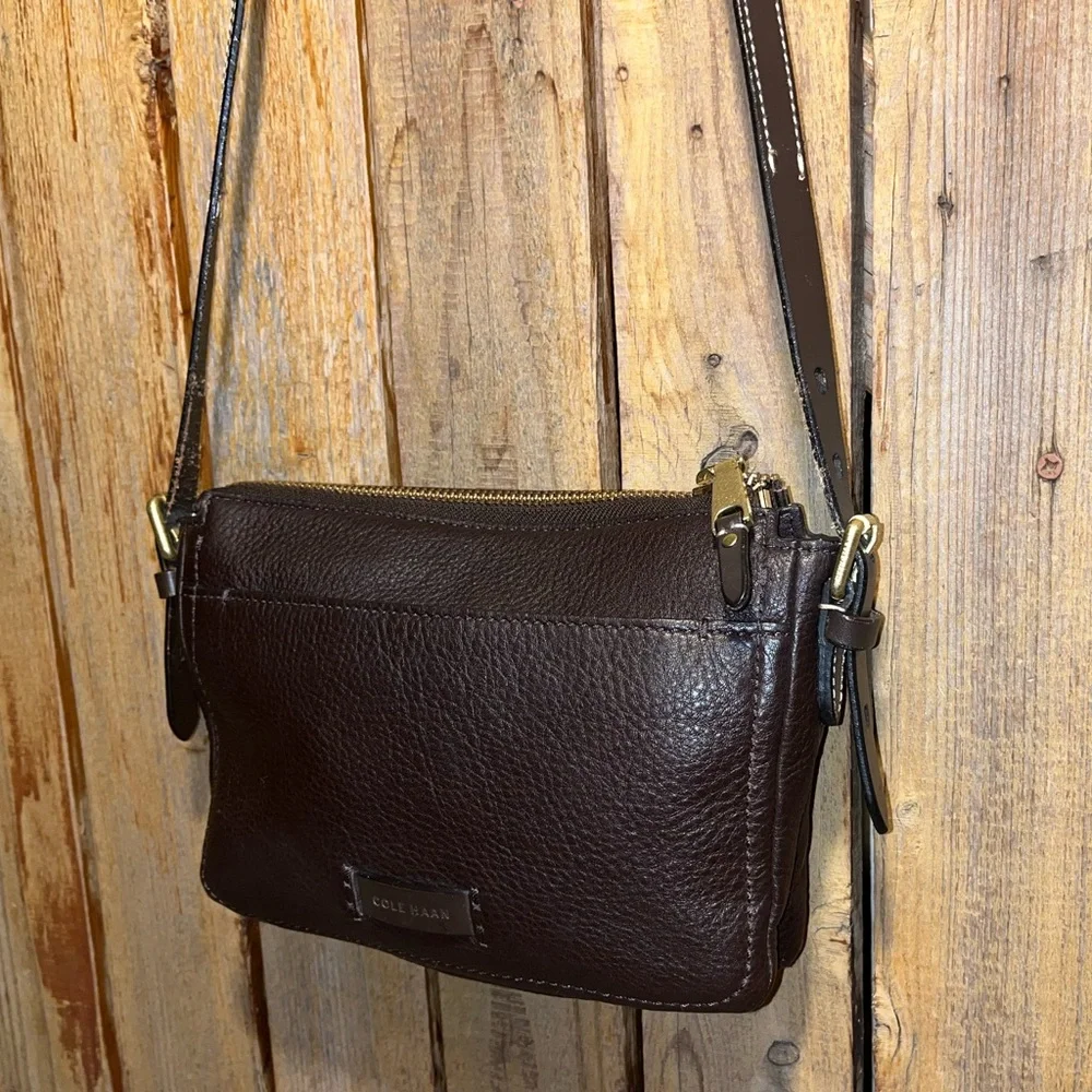 Cole Haan Dark Brown Leather Crossbody Bag
